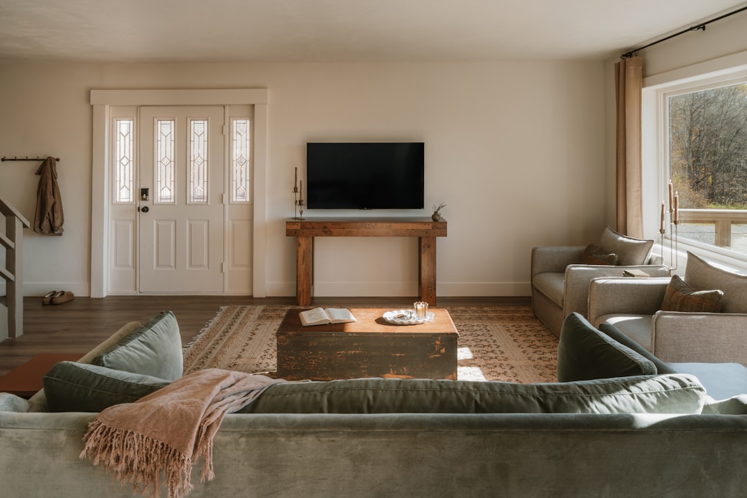 Cozy living room with sofas and television — Skaneateles in Summer: Lake, Shops, and the Best of a Small Town
